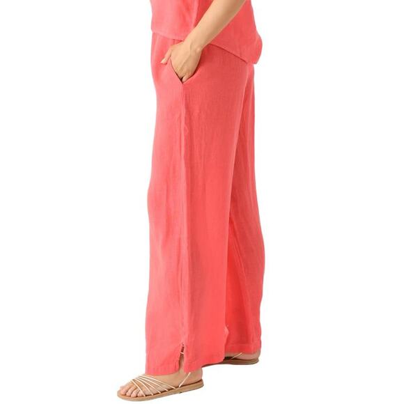 STARK-x Nantucket Coral Linen Wide Leg Emerson Pants 3185XLIN Medium NEW - Picture 2 of 4